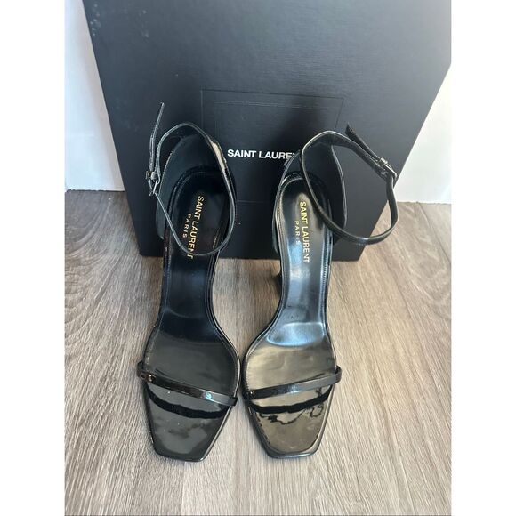 Saint Laurent Opyum Patent Leather Sandals In Nero US 11 $1500 - Picture 5 of 13